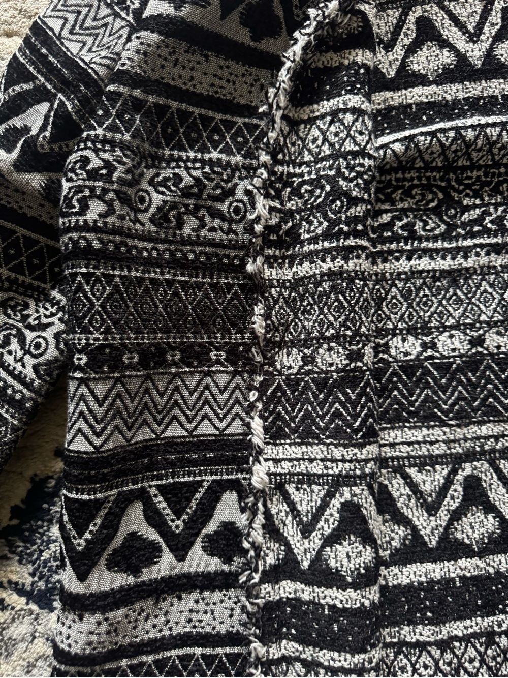 Ivanka Trump Black and White Patterned Knit Cardigan - Picture 2 of 4
